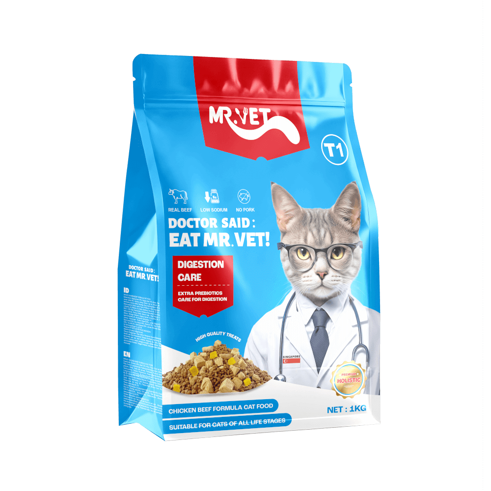 อาหารแมวผสมฟรีซดราย MR.VET สูตร T1 HOLISTIC รสไก่และเนื้อวัว 1 กก._2